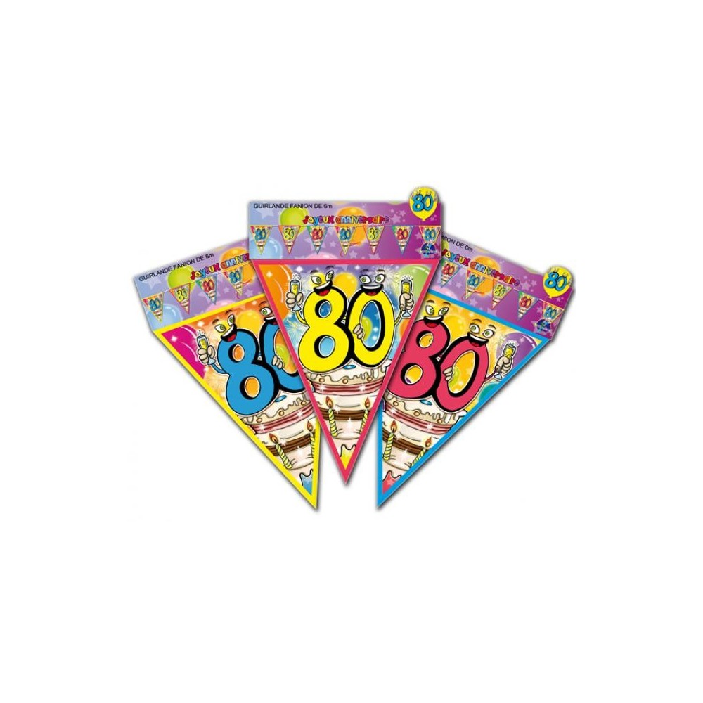 Guirlande fanions anniversaire 80 ans