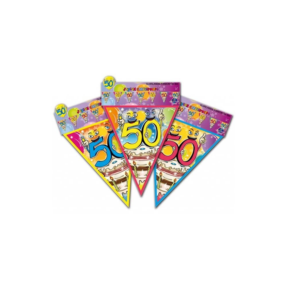Guirlande fanions anniversaire 50 ans