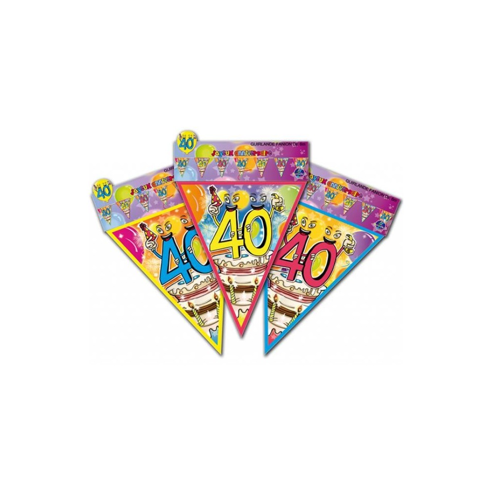 Guirlande fanions anniversaire 40 ans