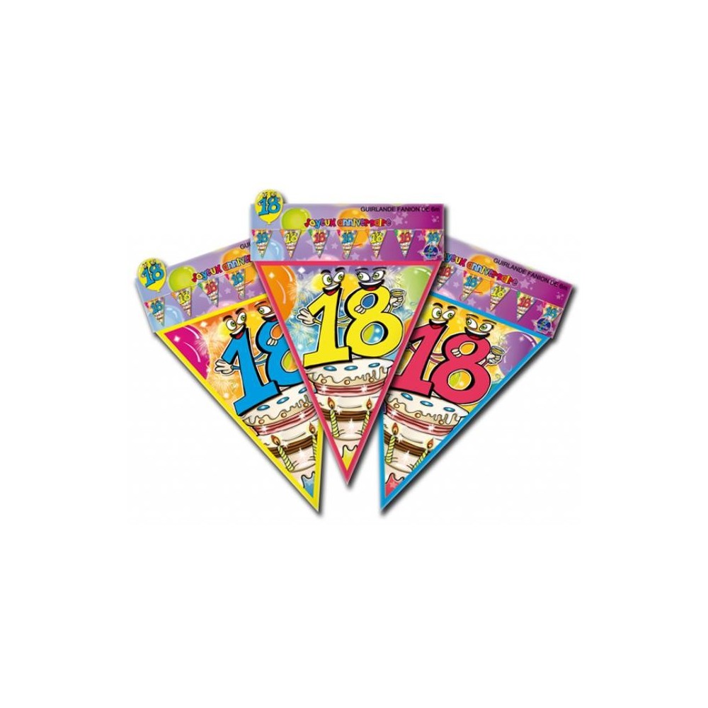 Guirlande fanions anniversaire 18 ans