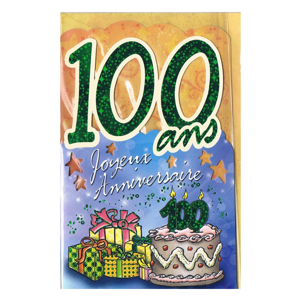 Carte Joyeux Anniversaire 100 ans