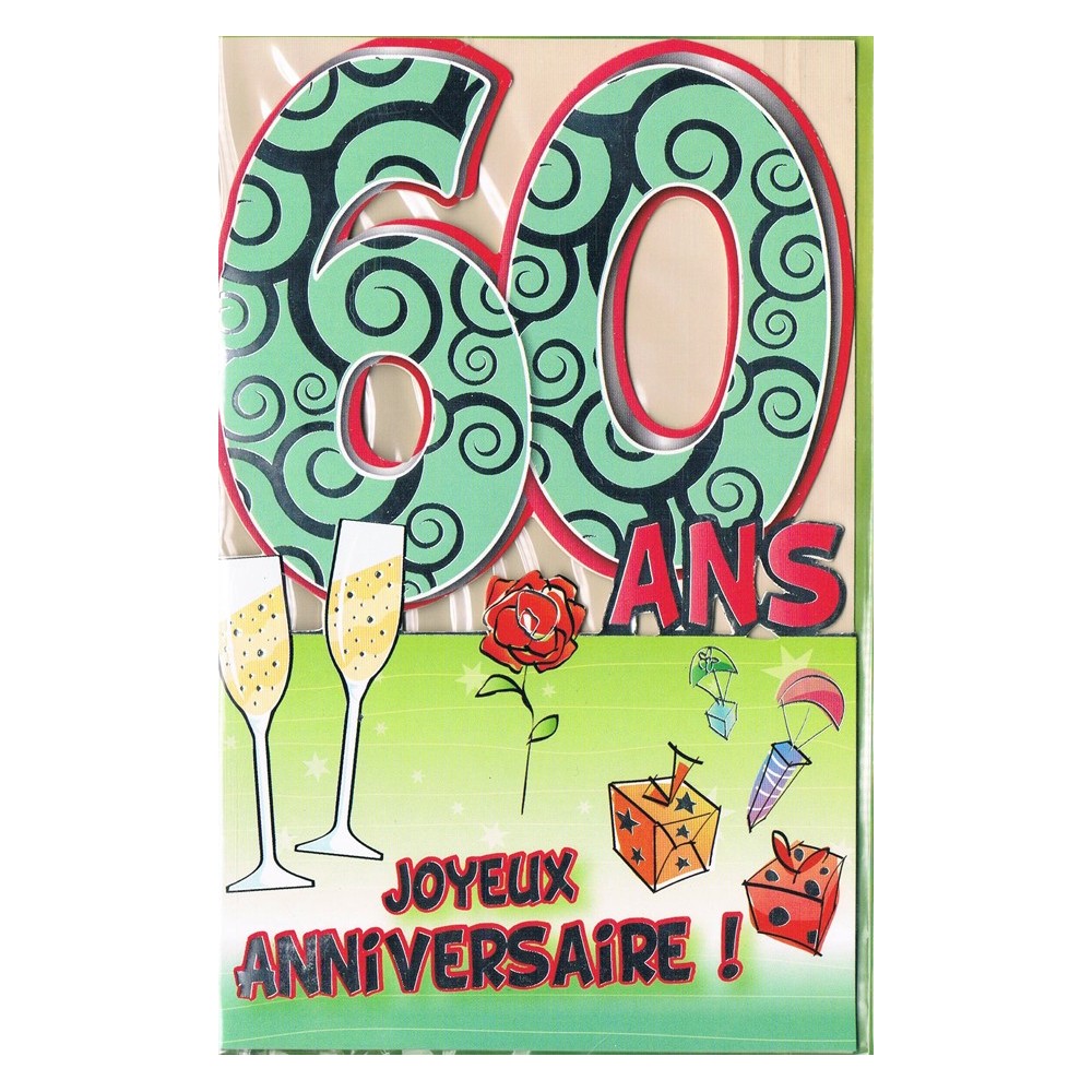 Carte Joyeux Anniversaire 60 ans