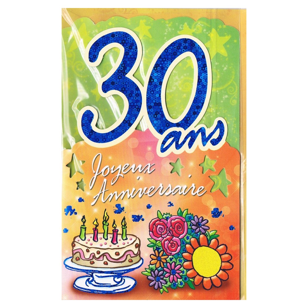 Carte Joyeux Anniversaire 30 ans