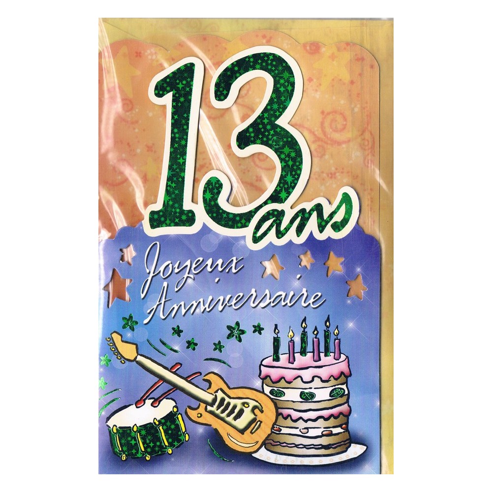 Carte Joyeux Anniversaire 13 ans