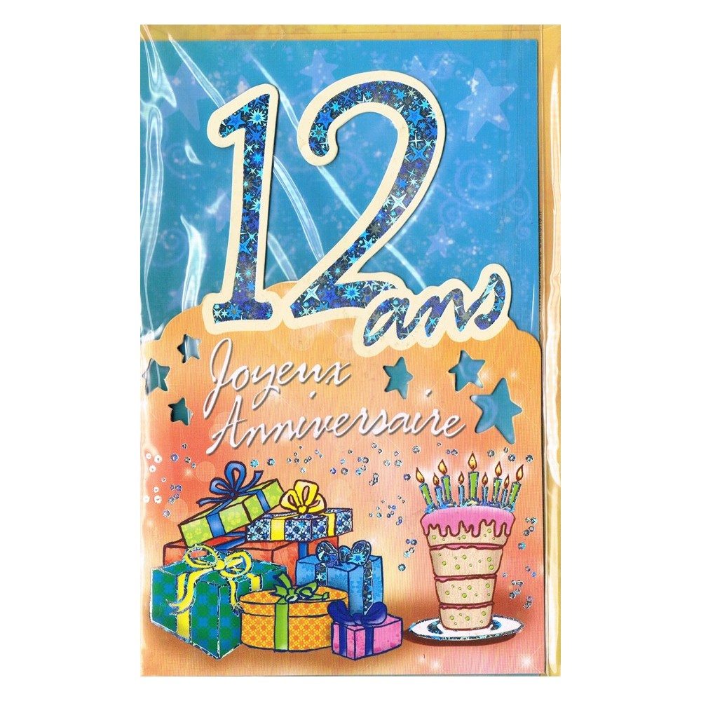 Carte Joyeux Anniversaire 12 ans
