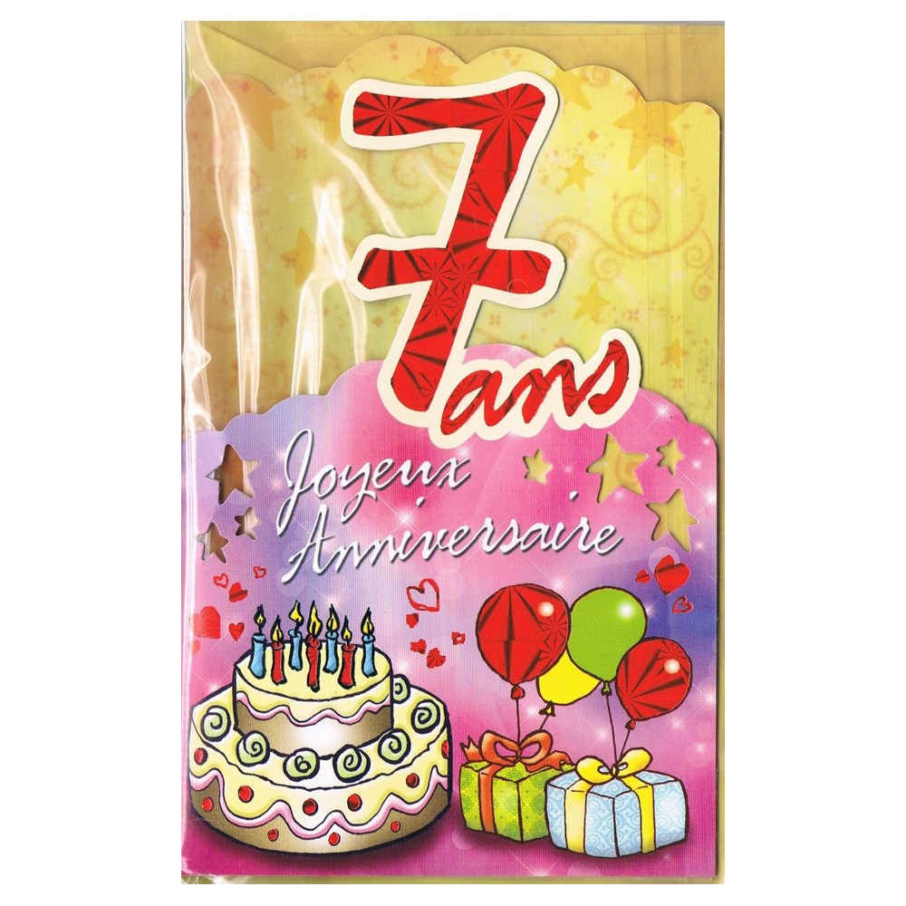 Carte Joyeux Anniversaire 7 ans