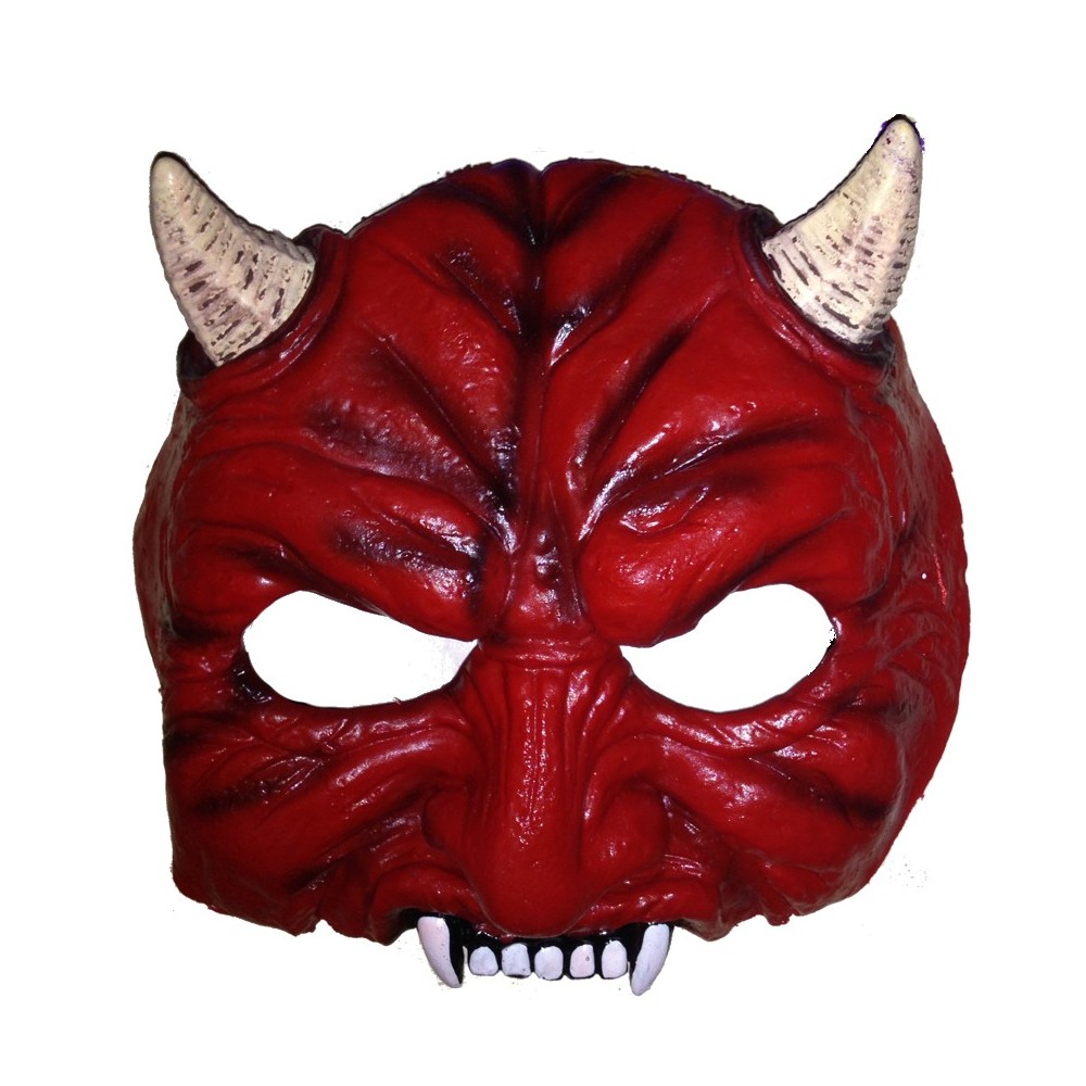 Masque demi visage démon rouge