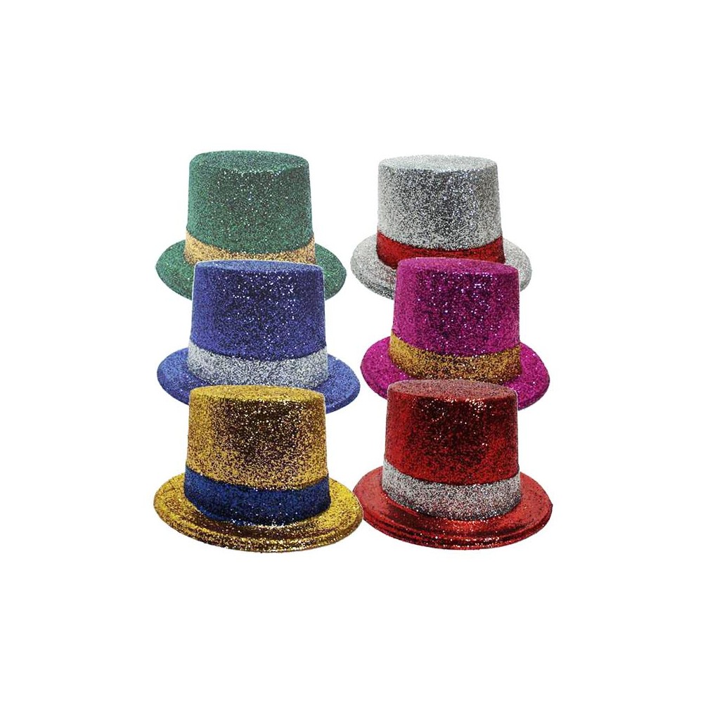 Chapeau haut de forme paillettes bicolore