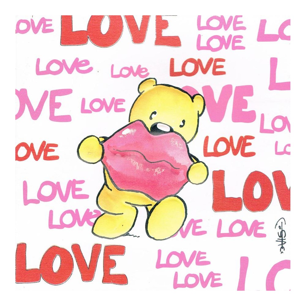 Carte pliante love des bisous pour toi