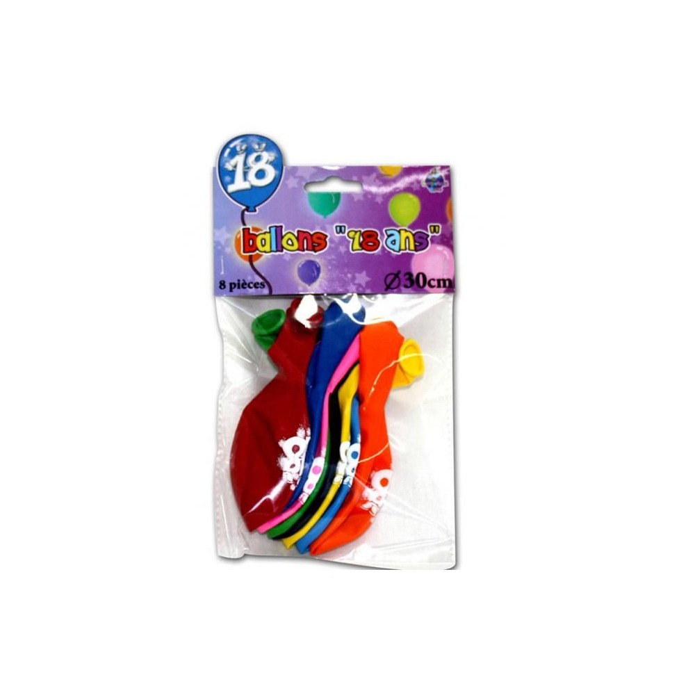 8 ballons anniversaire 18 ans