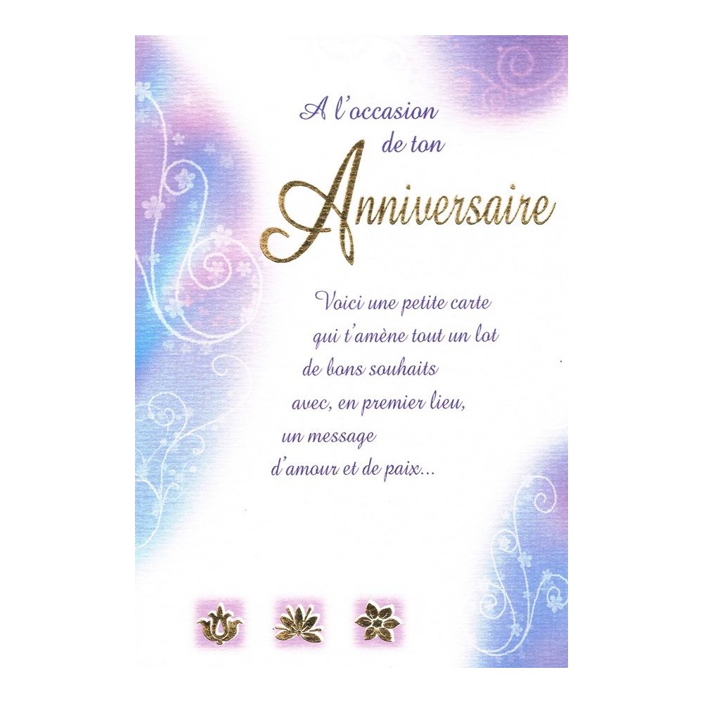 Carte à l'occasion de ton anniversaire