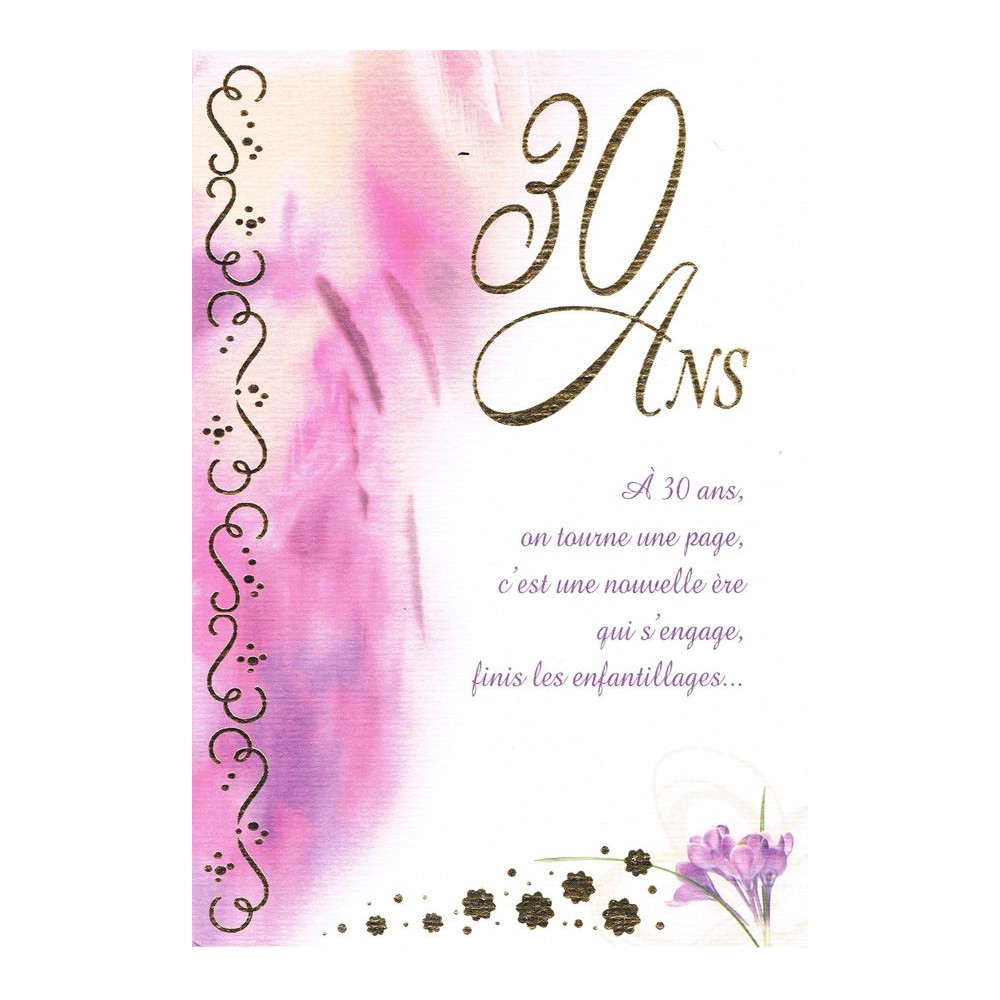 Carte anniversaire 30 ans