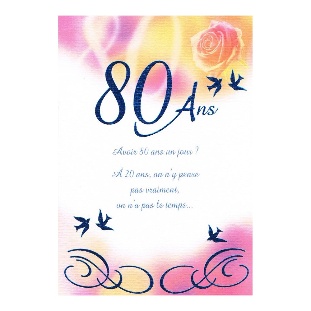 Carte anniversaire 80 ans