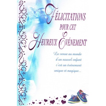 Carte félicitations pour cet heureux événement