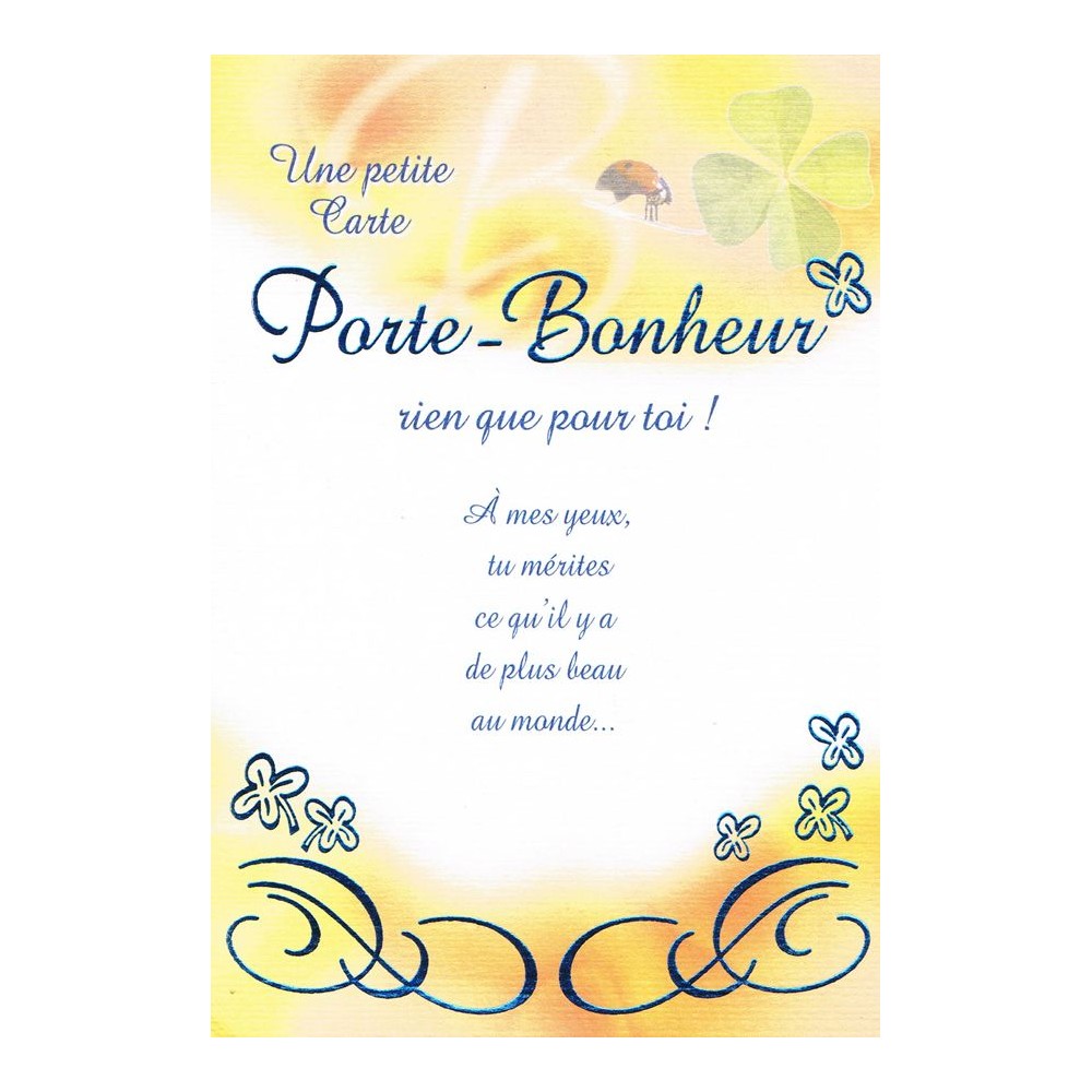 Carte porte bonheur