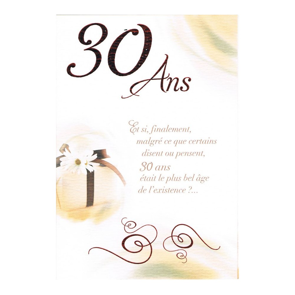 Carte anniversaire 30 ans
