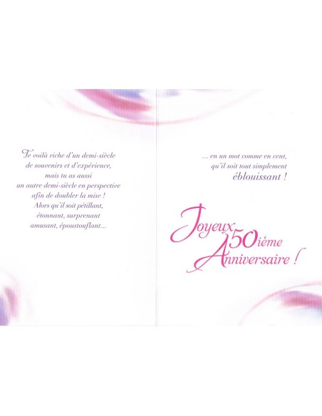 Carte anniversaire 50 ans