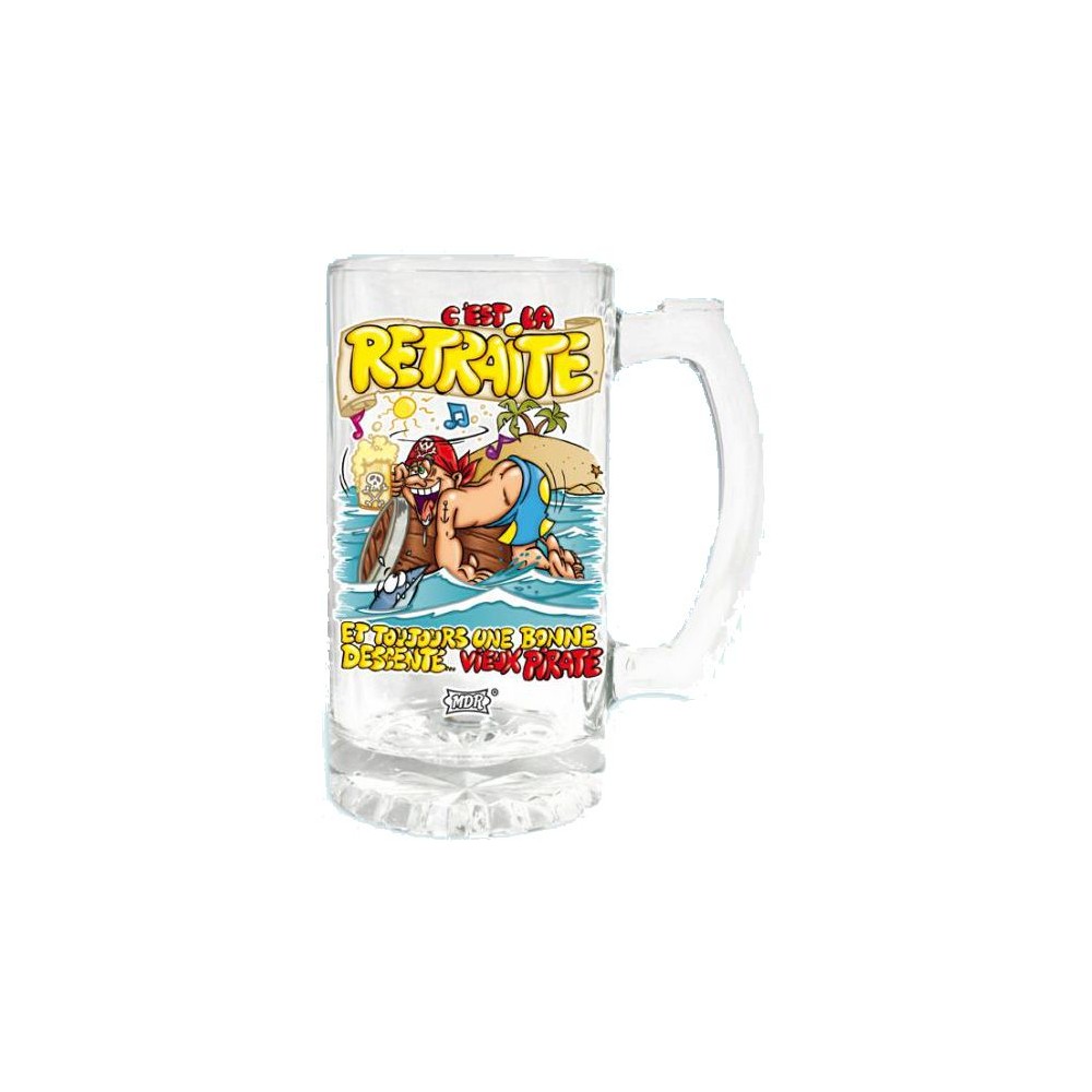 Chope de bière "C'est la retraite"