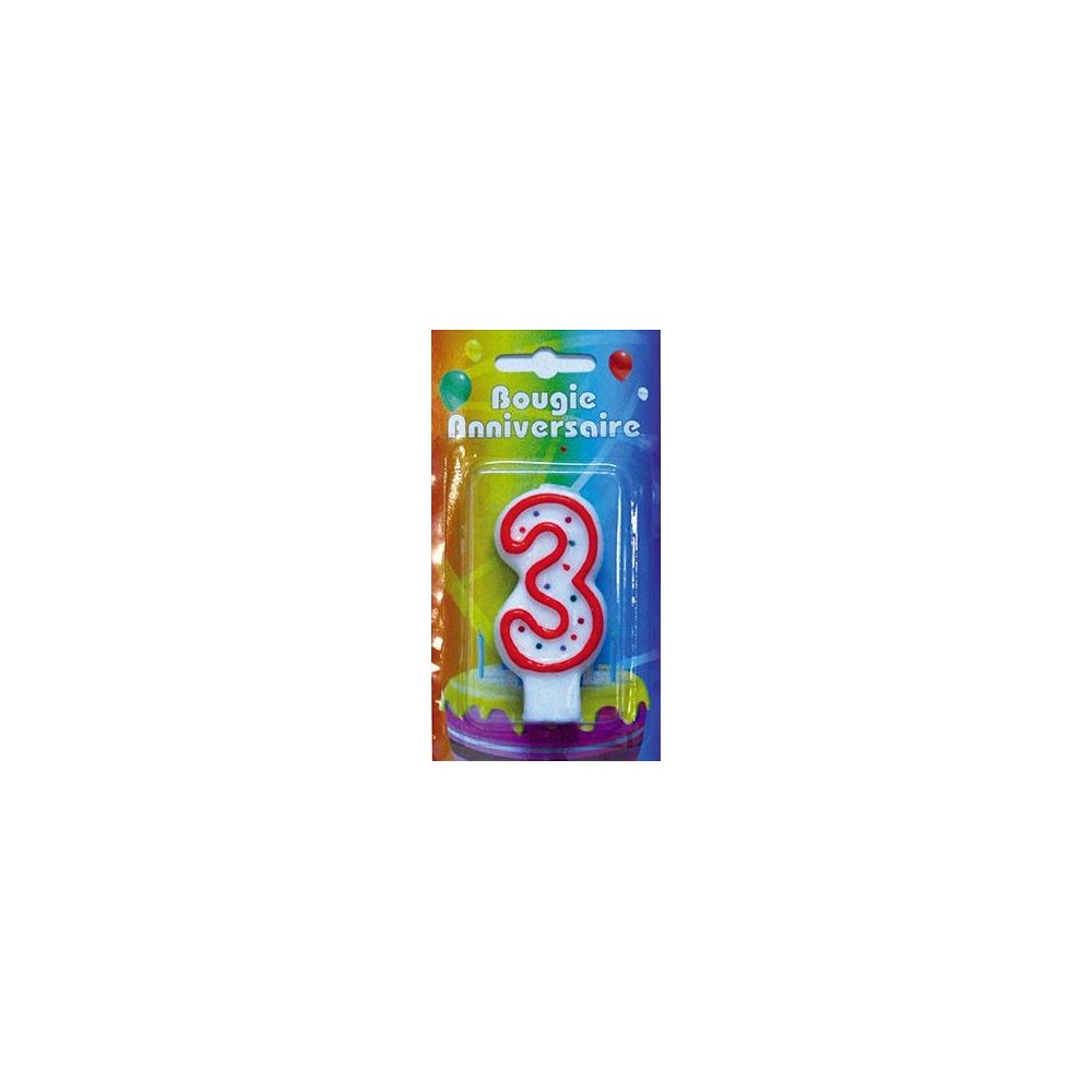 Bougie chiffre 3