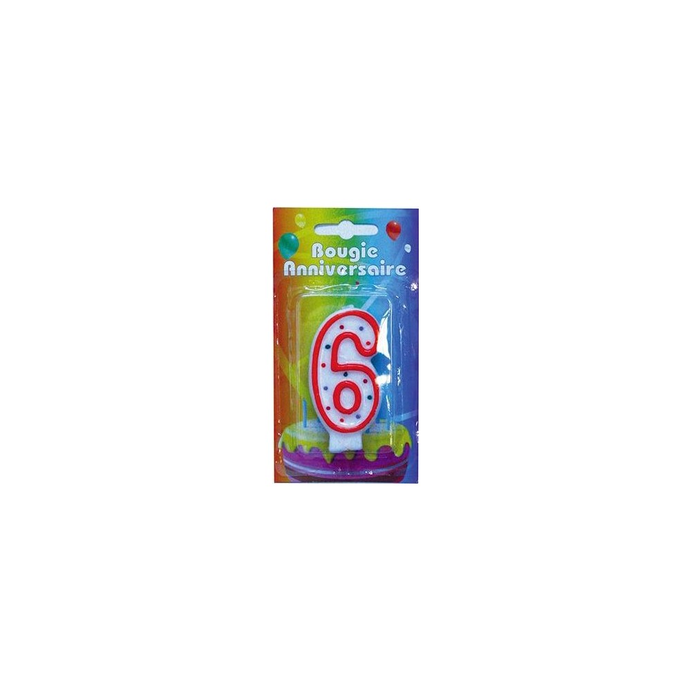 Bougie chiffre 6